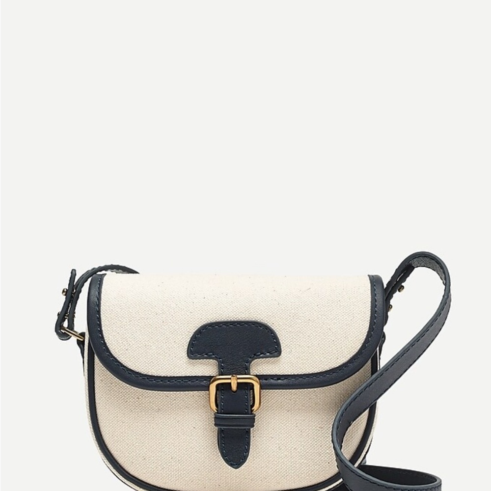 J. Crew Small Saddle Bag in Canvas NWT